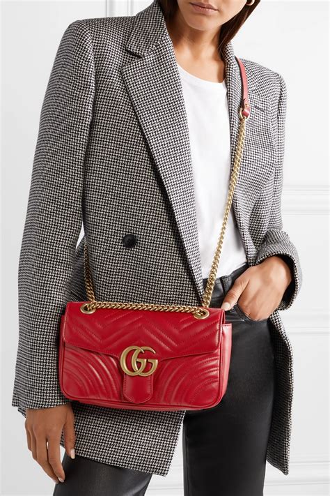 red gucci bag used|Gucci marmont shoulder bag red.